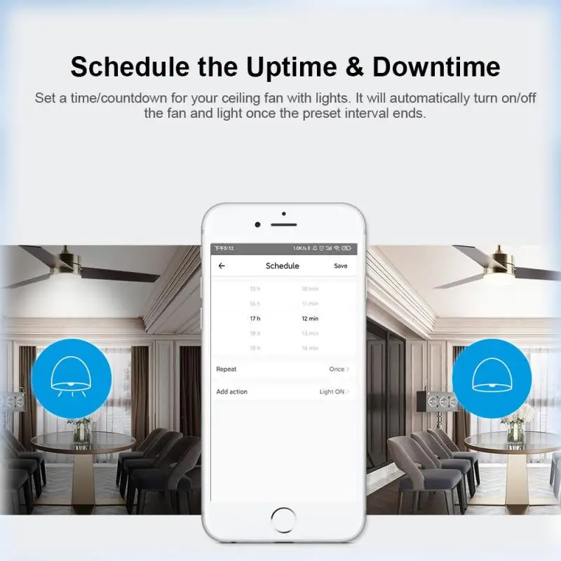 Умный потолочный вентилятор SONOFF IFan04 с Wi-Fi и стандартным контроллером RF 433 МГц