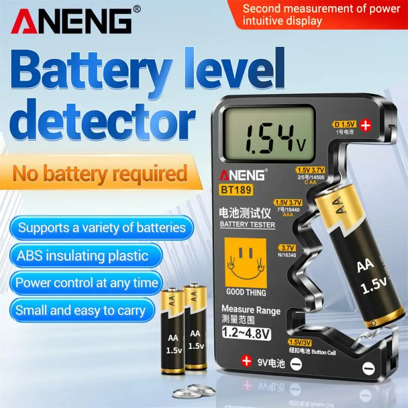 

ANENG BT189 Universal Battery Tester For C,AA,AAA,D,N, 6F22 Batteries 9V 1.5V Button Cell Battery Indicator Electric Tools