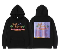 bad bunny tour double sided print hoodie streetwear men women oversized hoodies regular man harajuku hip hop hoody sweatshirt