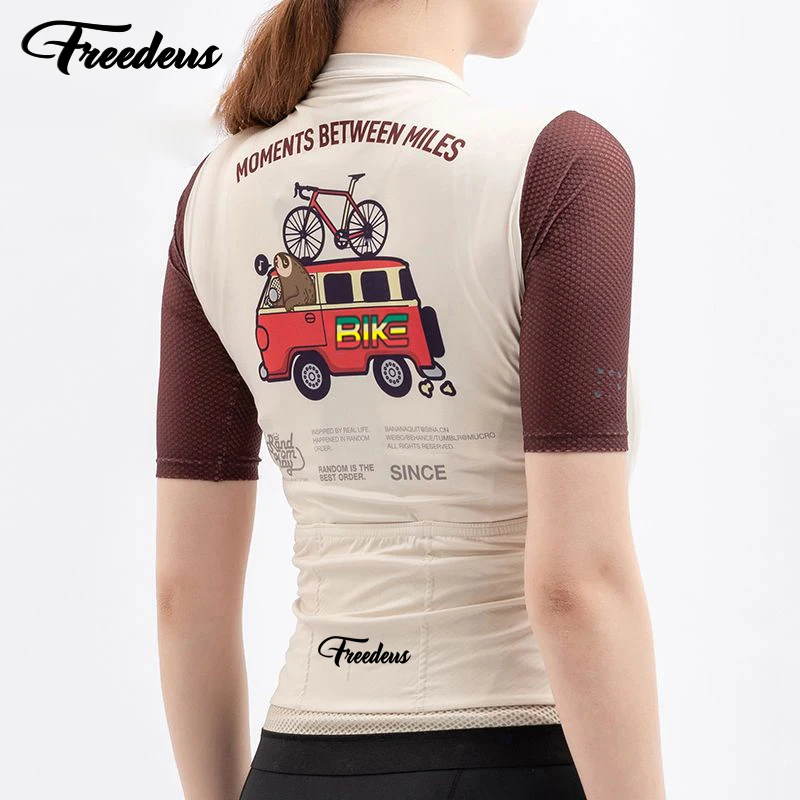 

Freedeus cartoon Cycling Jersey Short Sleeve Reflective Summer MTB Maillot Shirt Downhill Jersey Team Mountain Bicycle Clothing