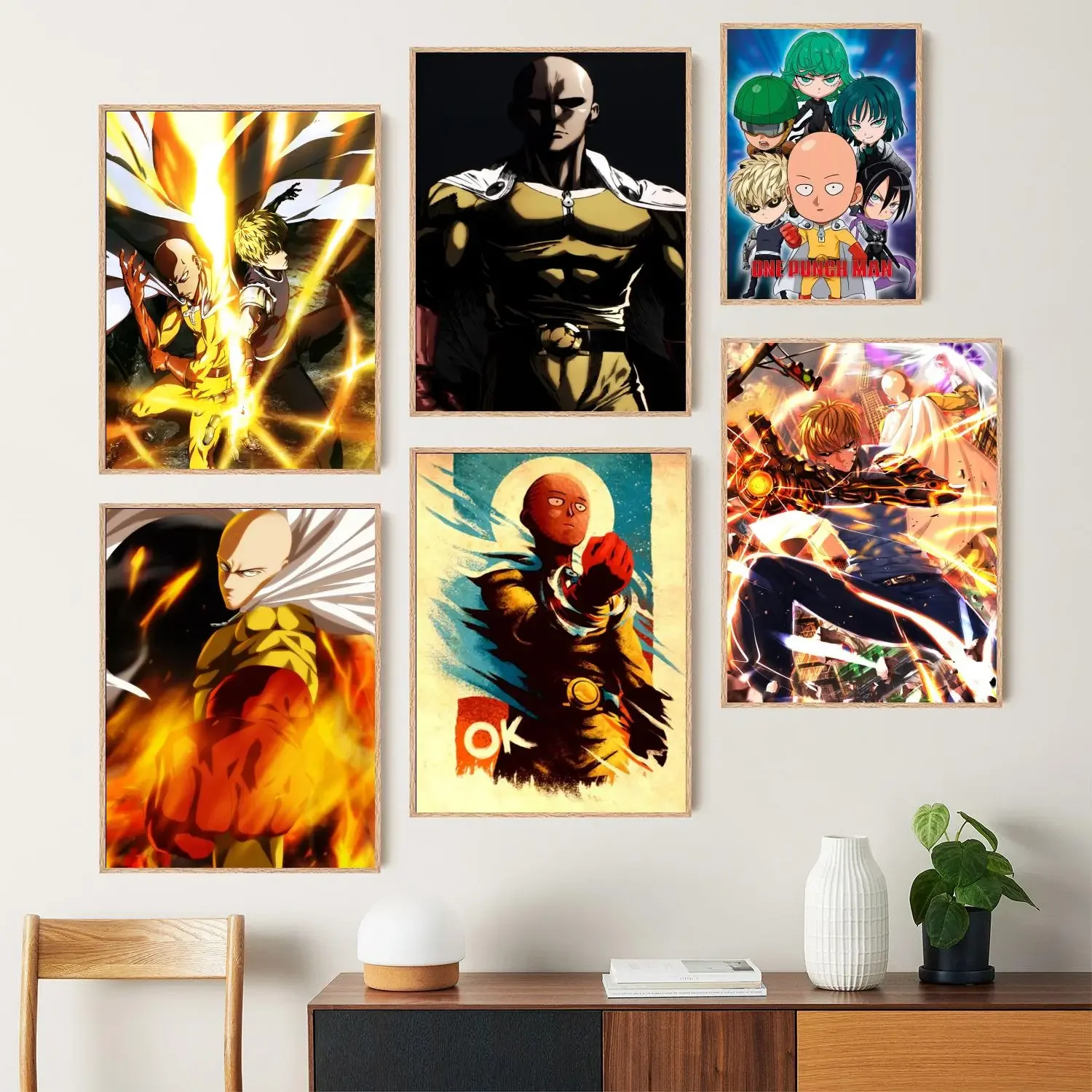 Плакат с изображением группы человека One Punch Картина на холсте настенный