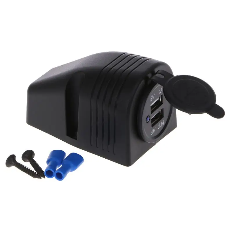 

12 В 24 в крепление на приборную панель с двумя USB-портами зарядное устройство адаптер для автомобиля лодки морского грузовика