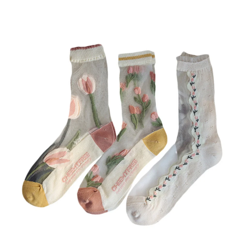 

Носки-тюльпаны тонкие прозрачные ультратонкие, 1 пара