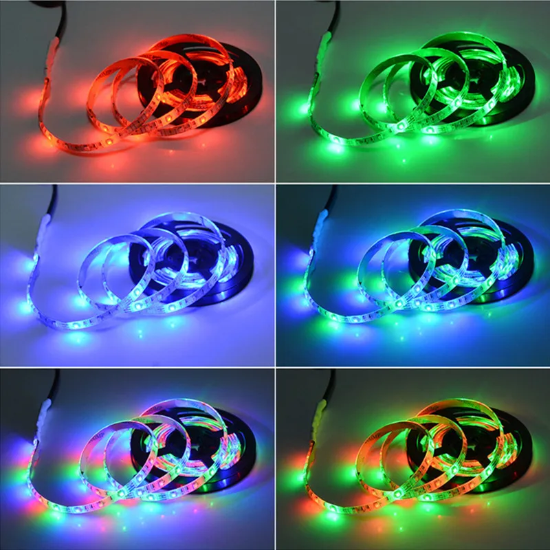 Светодиодная ленсветильник с USB RGB 5 В гибкая светодиодная лента для