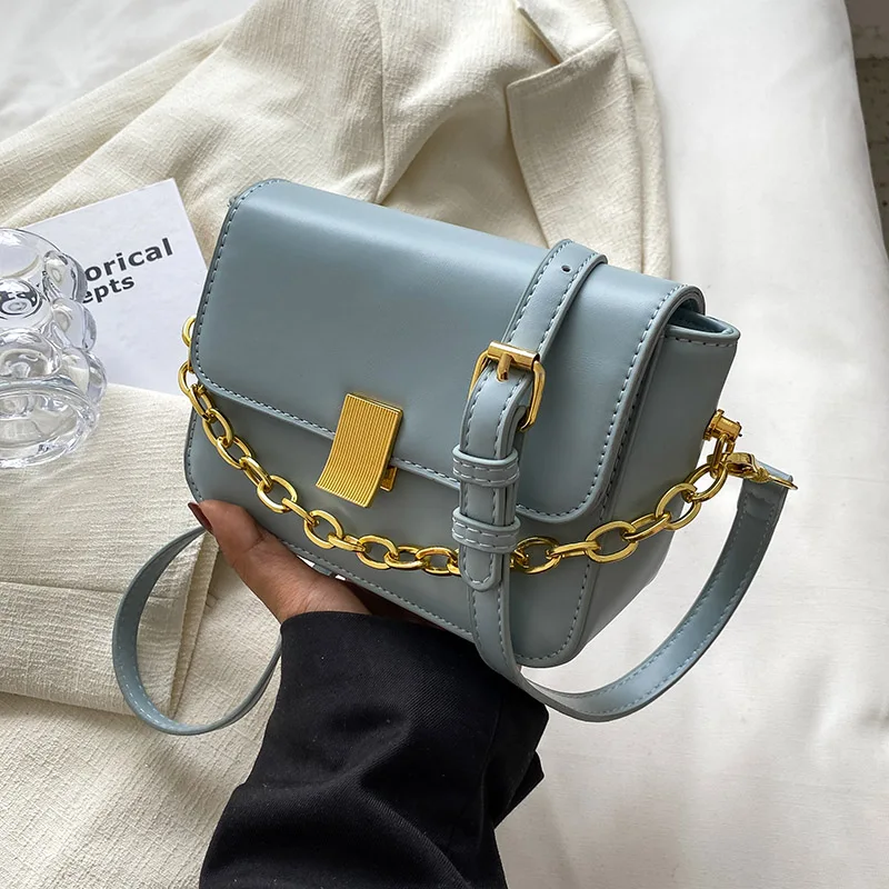 

Chain Brand Small PU Leather Crossbody Bags for Women 2022 Simple Fashion Korea Shoulder Bag Lady Luxury Small Handbags
