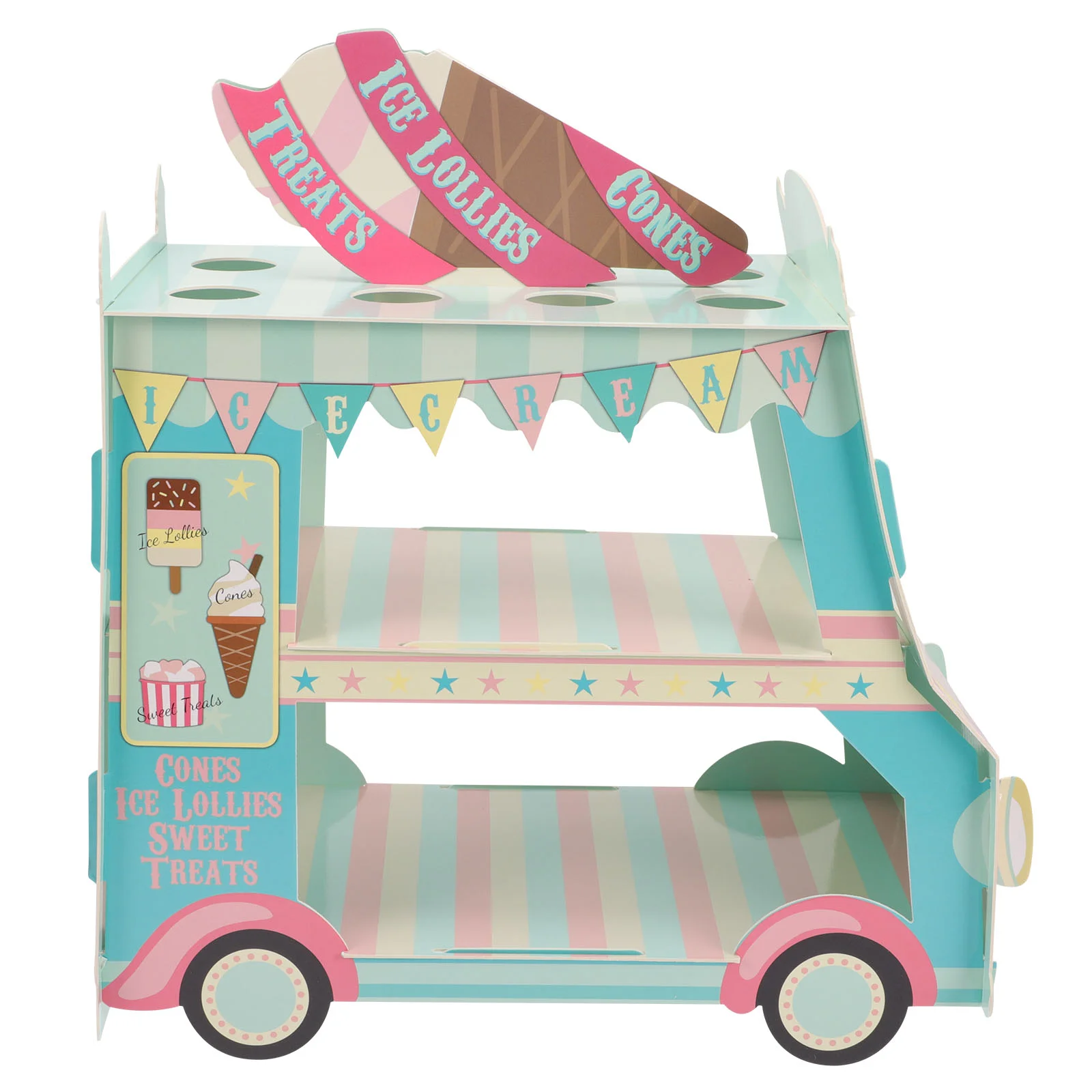 

3 Tier Cake Stand: Truck Cart Cupcake Holder Stand Shower Birthday Party Supplies 37* 20* 34cm