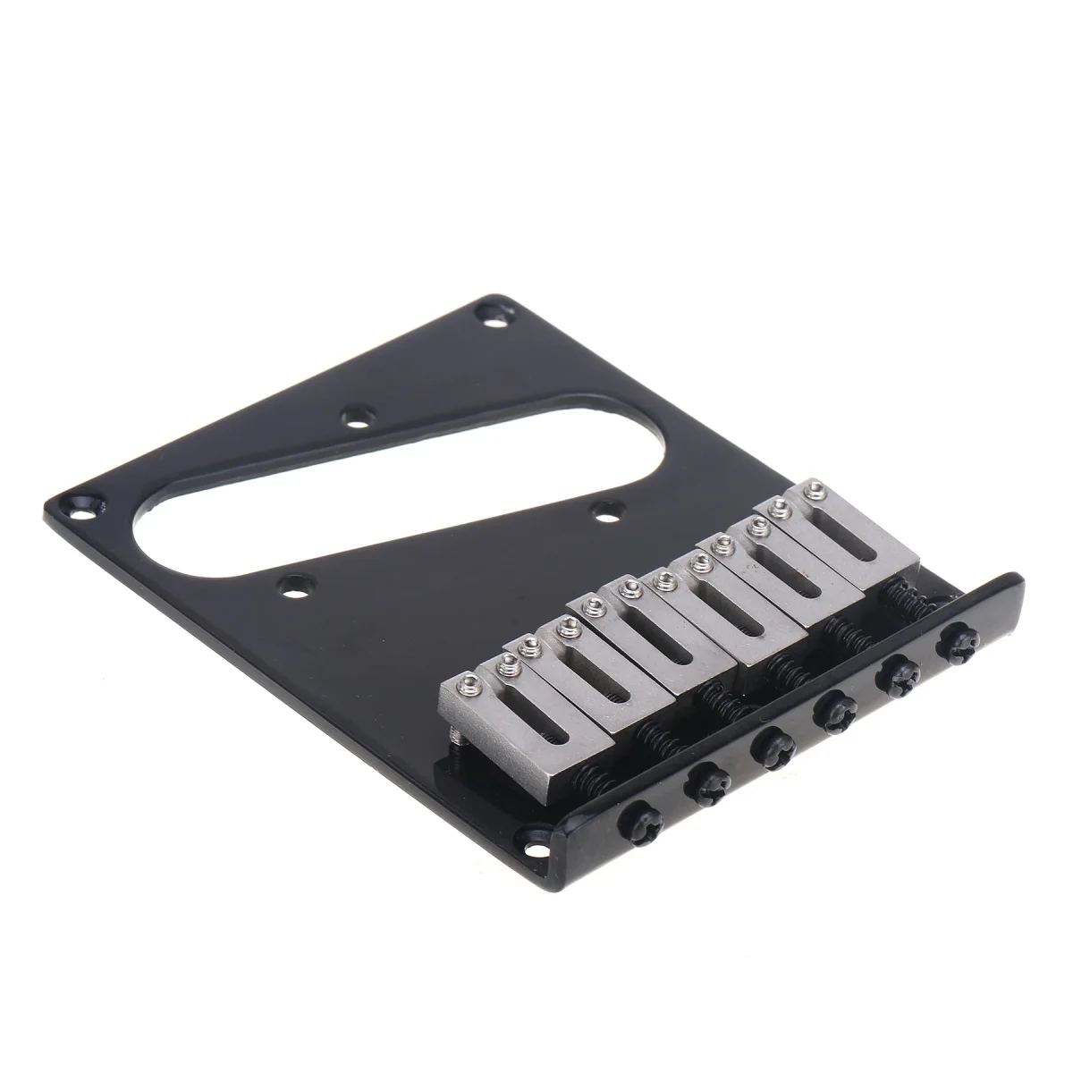 Musiclily Pro 54mm Modern Tele Bridge 6 SUS Stainless Steel Saddles for Fender Squier Telecaster Style Electric Guitar, Black