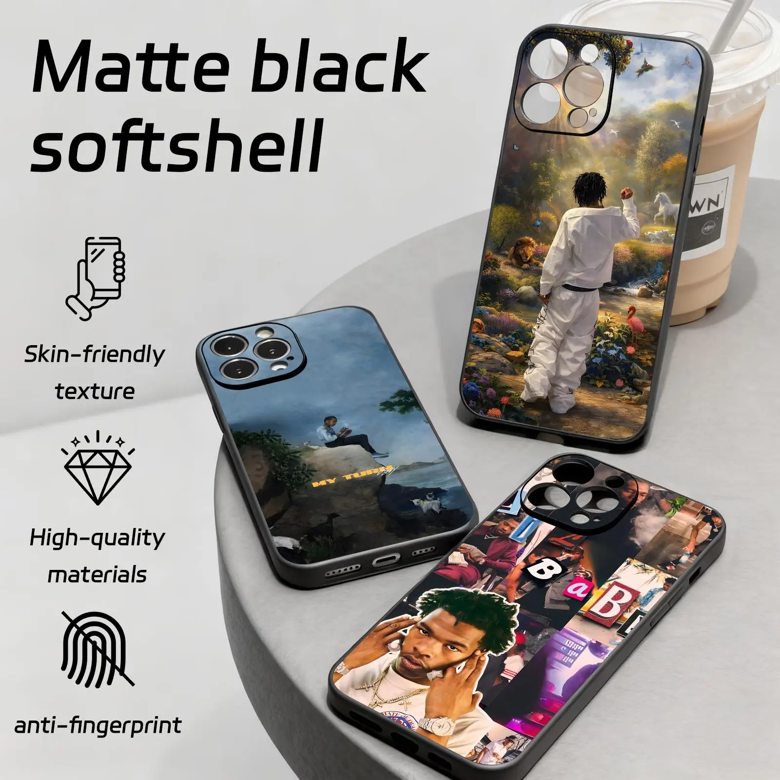 Фото Чехол для телефона Rapper 4PF Lil Baby для iPhone 17, 16, 16e, 15, 14, 13, 12 Plus, Mini, Pro, Max, мягкий, черный, противоударный №1