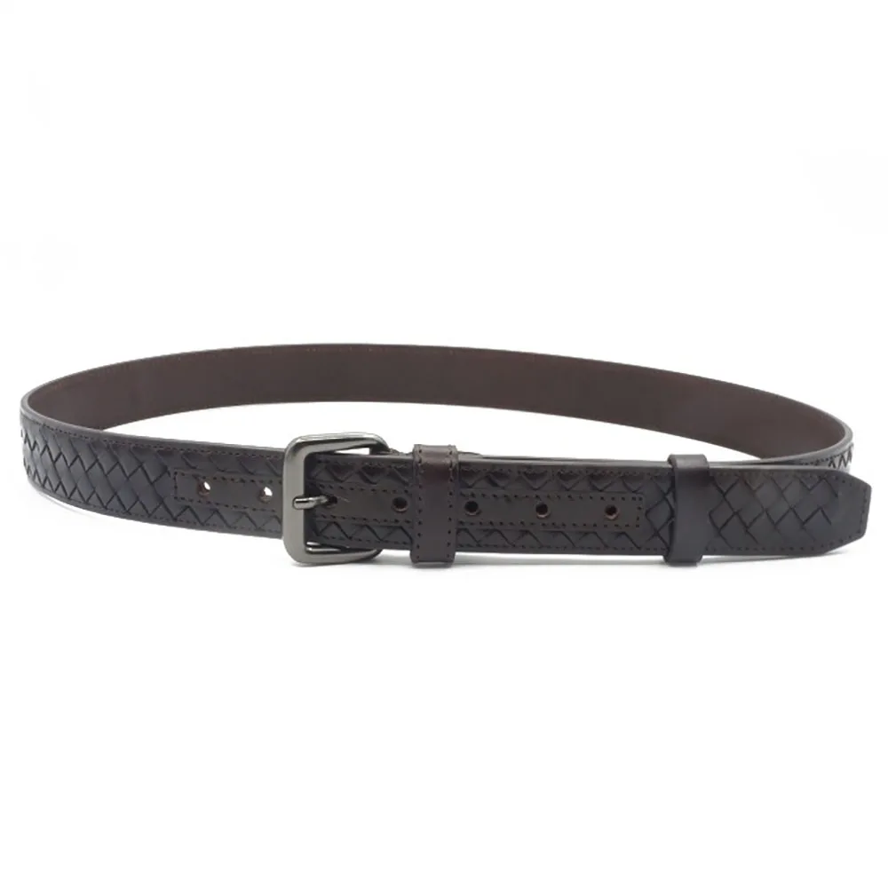 Ремень мужской плетеный из воловьей кожи шириной 38 мм