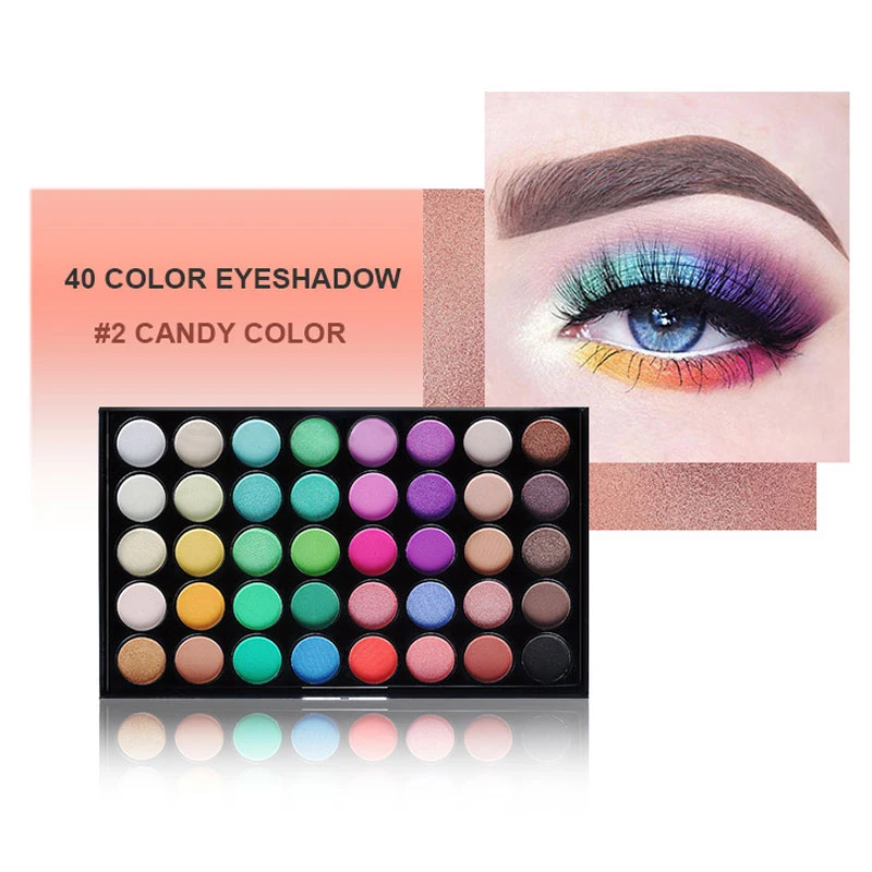 40 Color Candy Color Eyeshadow Eyeshadow Palette Eye Shadow Color Beauty Make Up Cosmetics Waterproof Long Lasting Eyeshadow