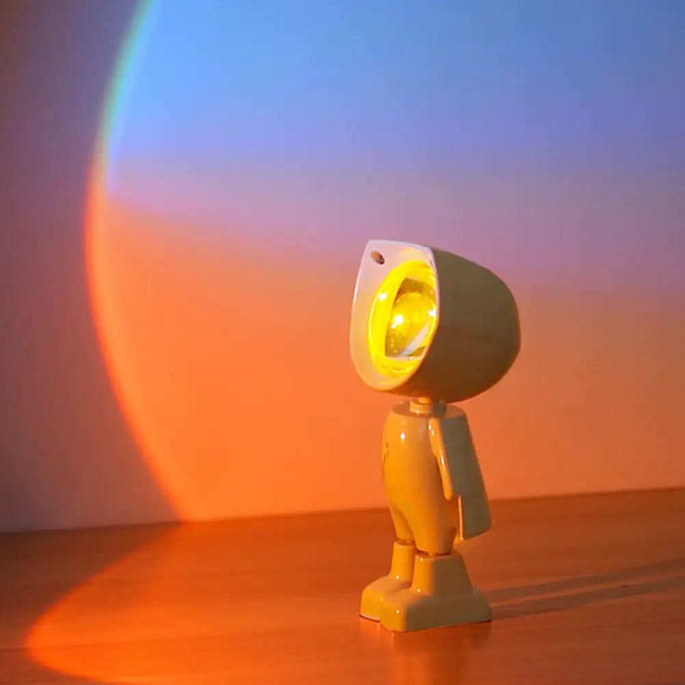 

Battery Astronaut Robot Rainbow Projection Sun Lamp Table Night Light Sunset Lamp Infinite Dimming Bedroom Atmosphere Light