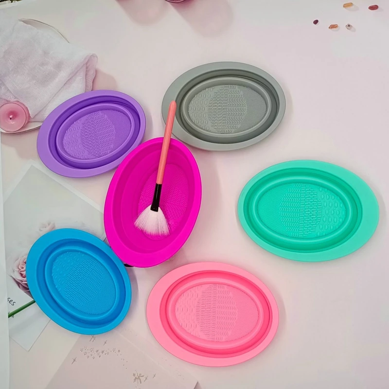 Складной коврик для чистки кистей макияжа силиконовый универсальная коробка