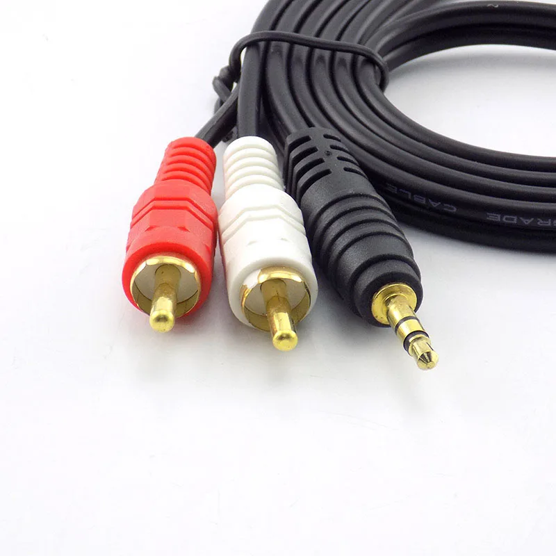 3 5 мм штекерный разъем AV 2 RCA кабель для Mp3 Pod Phone TV AUX Звук компьютера ПК Динамики