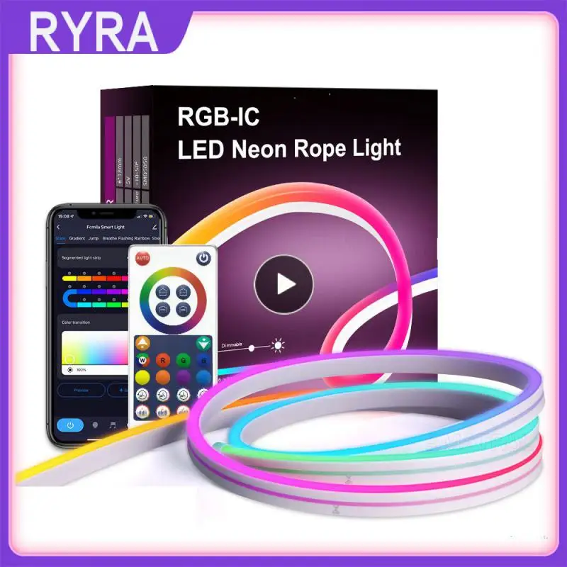 

Tuya Music Led Neon Rope Light Dream Color Tv Backlight Shape Diy Remote Control App Led Neon Strip Light Bar Silicone