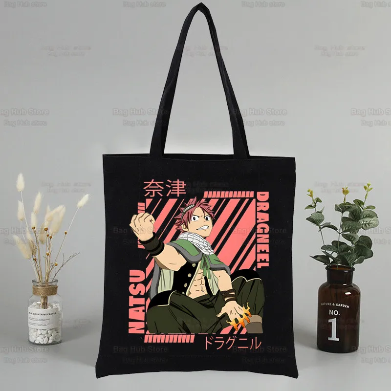 

Fairy Tail Guild Harajuku Shopping Black Bags Canvas Cartoon Anime Tote Bag Cloth Bag Handbag Natsu Zodiac Shoulder Bags