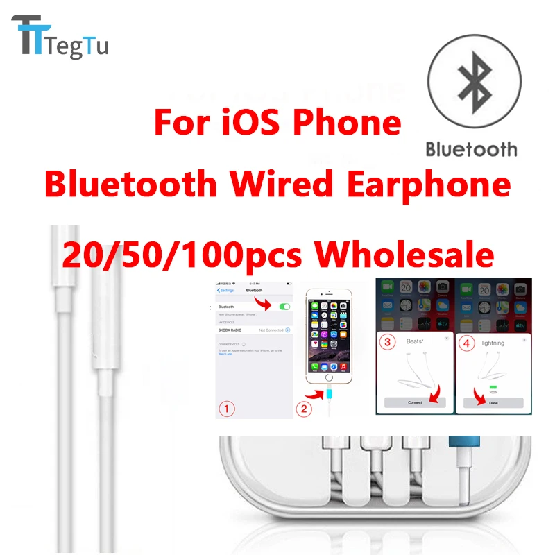 

20/50/100pcs Wholesale In Ear Earphone For iPhone12 7 8 XS SE Stereo Sound 3.5mm Wired Earbuds With Control Bluetooth Headphone