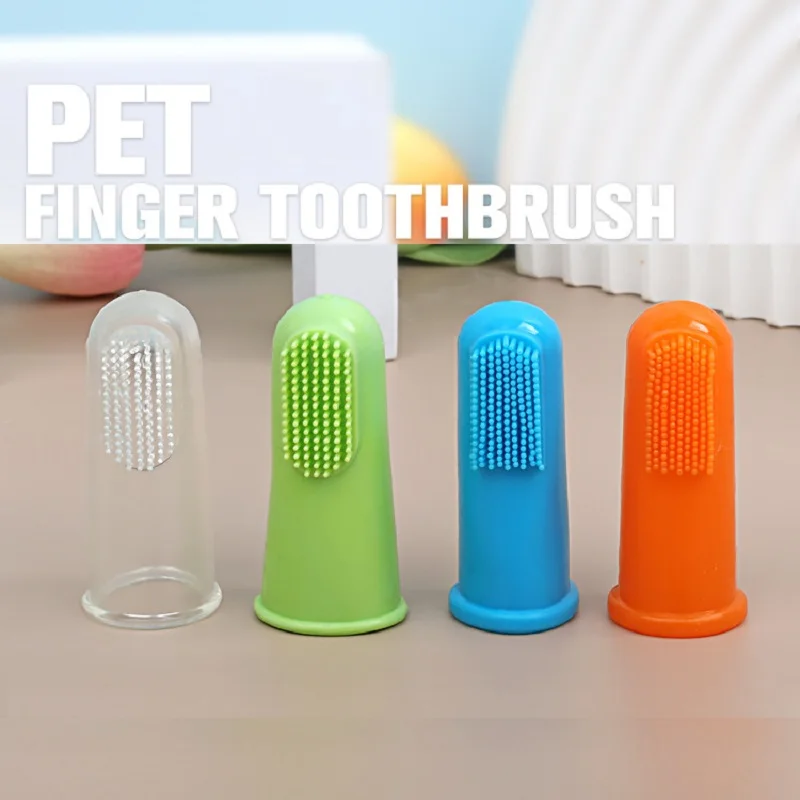 

Super Soft Pet Silicone Finger Cots Toothbrush Cats Dogs Brushing Pet Teeth Oral Cleaning Products in Addition Perros