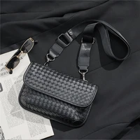 2022 new womens fashion hand woven chest bag casual small square bag american trend street mens bag shoulder messenger bag
