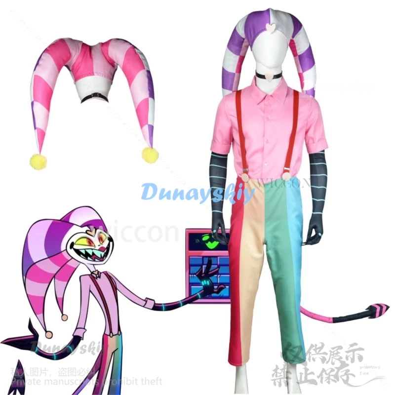 Аниме мультфильм Helluvaa косплей Fizzarolli костюм униформа комбинезоны шляпа спальные