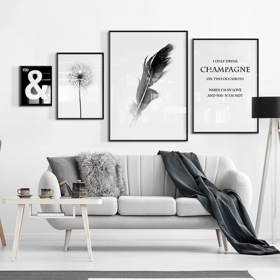 

Feather Dandelion Quotes Wall Art Paper Canvas Painting Vintage Nordic Posters And Prints Decoration Pictures For Living Room