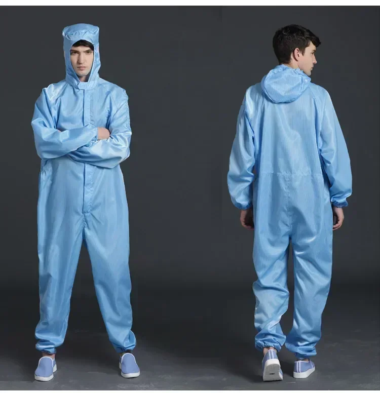 

Garments Unisex Work Clothes Clean Paint Protective Anti-static Hood Overalls Dust-proof Coveralls Clothing Cleanroom Food