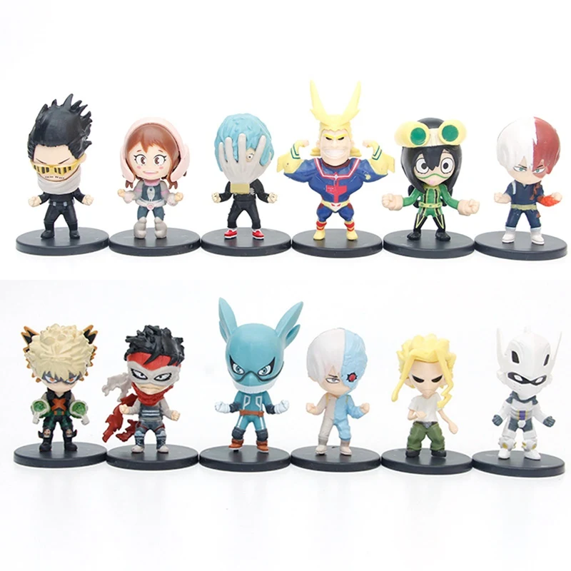 

12pcs/Set Anime My Hero Academia Figure Izuku Midoriya Shouto Todorok URARAKA Bakugou Katsuk Hero Academ PVC Model Toys