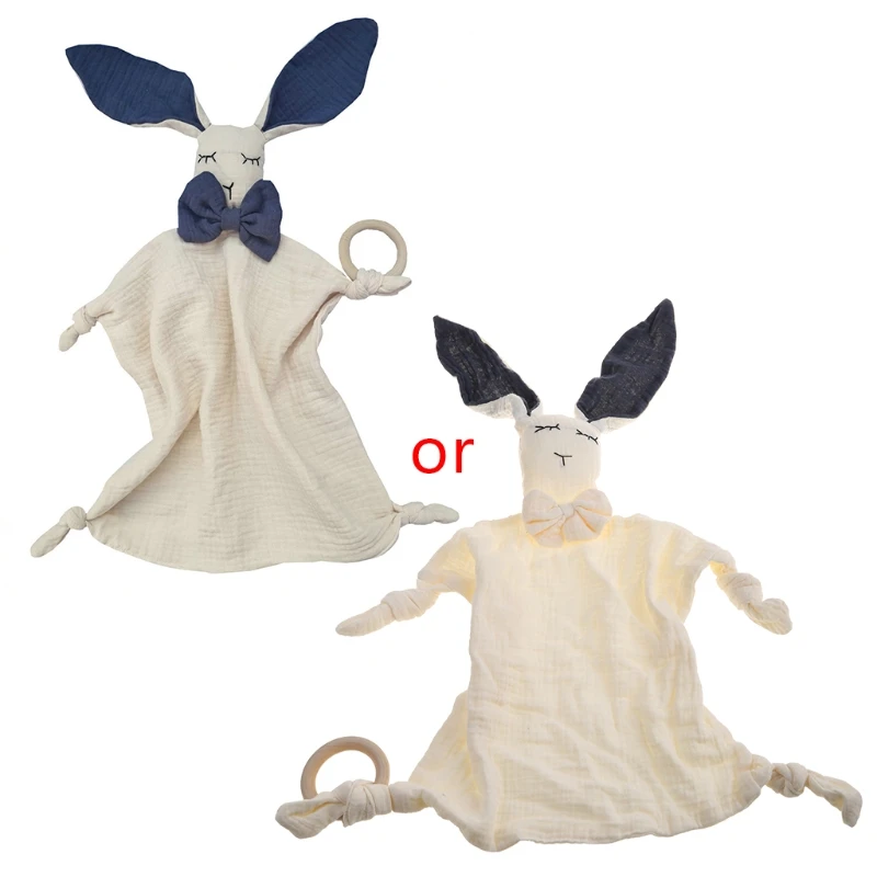 

Baby Security Towel Soothe Appease Towel Soft Cotton Muslin Bib Animal Rabbit