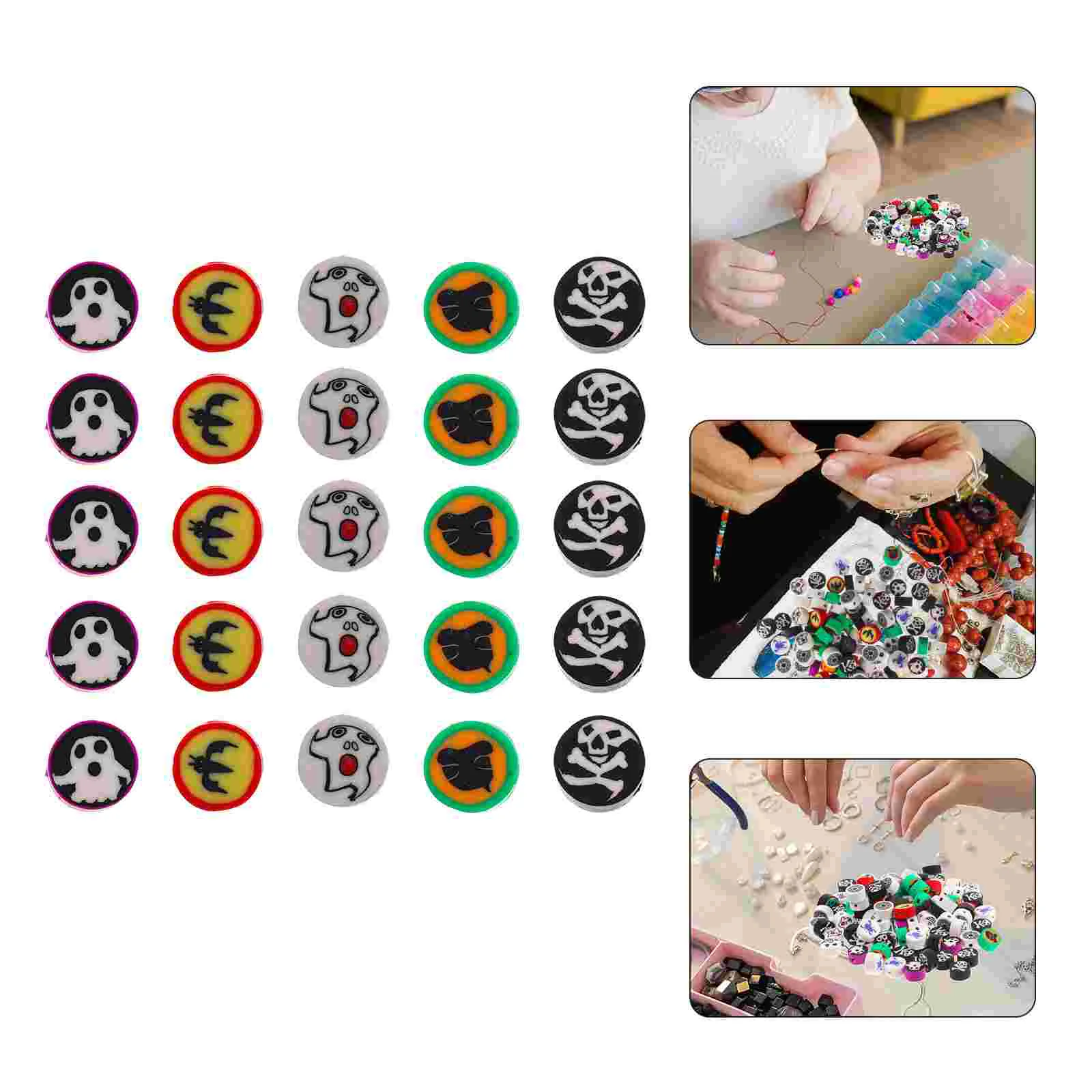 

Beads Claypolymer Loosespacer Ghost Bracelet Jewelry Making Spider Charms Bead Web Suppliesaccessories Findings Miniaturesspooky