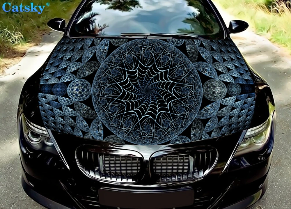 

Abstract - Fractal 1 Car Hood Vinyl Stickers Wrap Vinyl Film Engine Cover Decals Sticker Car Accessories Car Hood Protector