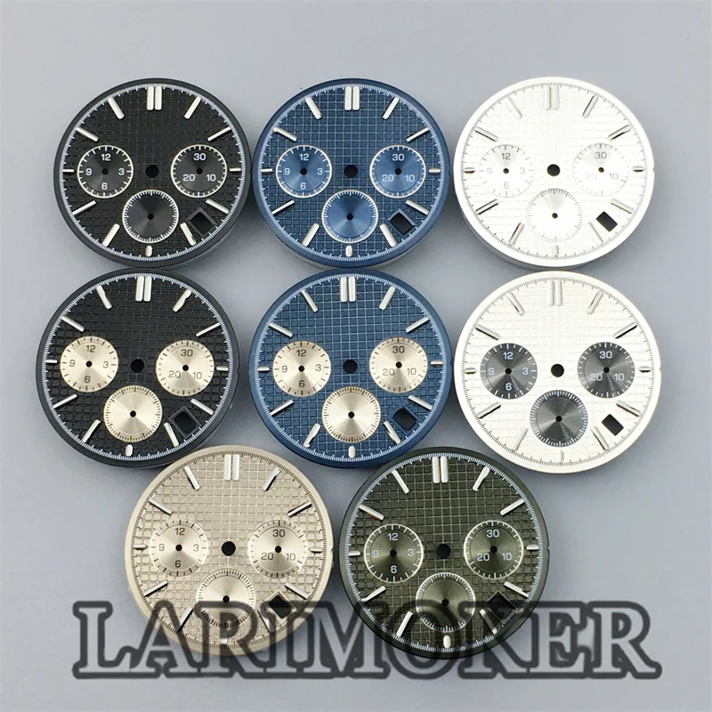 LARIMOKER 31 5 мм Циферблат часов зеленый светящийся подходит для VK63 кварцевый