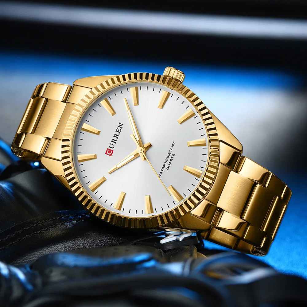 

CURREN 8425 Fashion Design Stainless Steel Quartz Watches Casual Business Wristwatches for Men Luminous Hands Clock