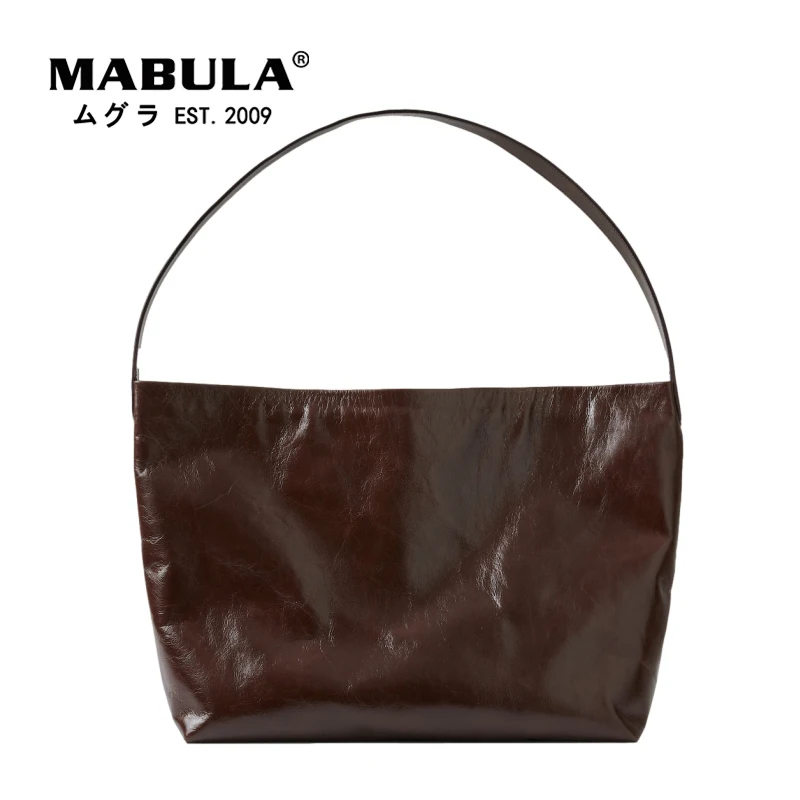 

MABULA Large Genuine Leather Hobo Purse for Women Hasp Closure Underarm Shoulder Bag Casual Solid Sling Tote Handbag