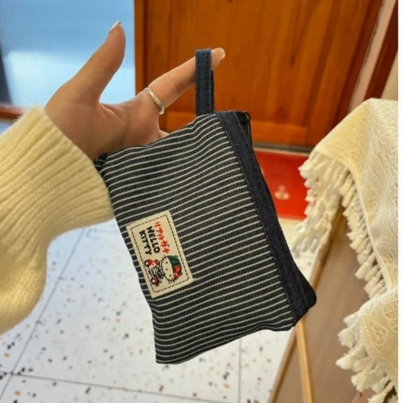 Женская джинсовая сумка для макияжа в стиле аниме милая вместительная хранения