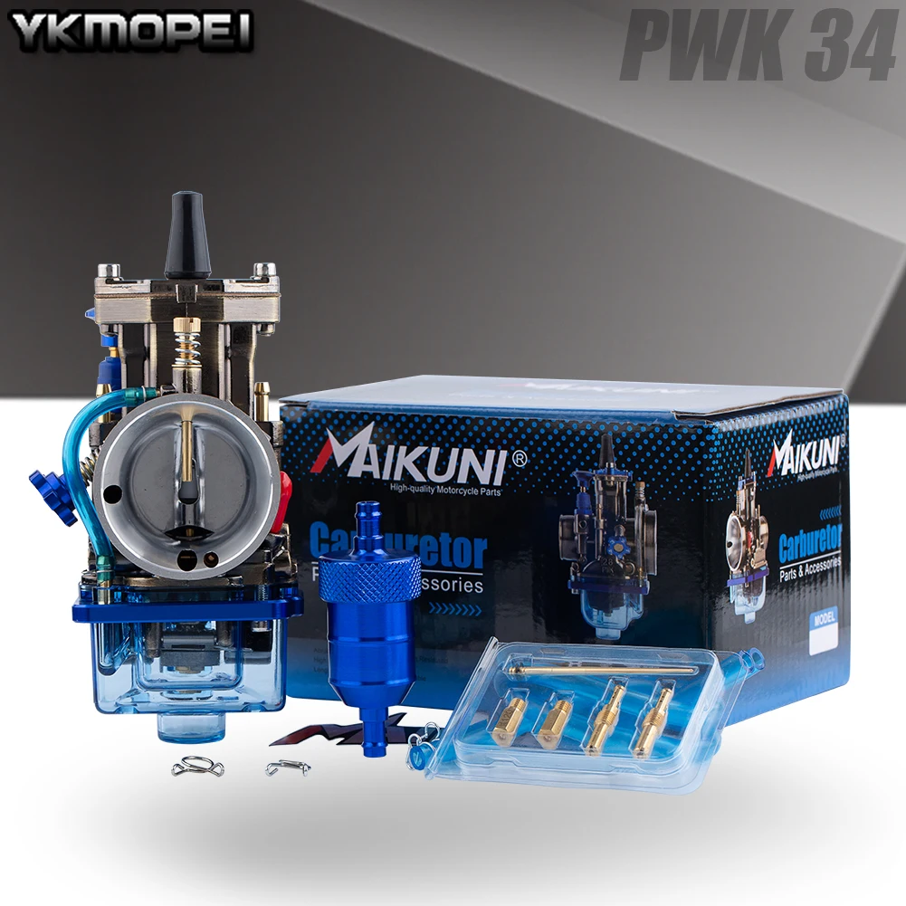 

Универсальный карбюратор PWK 21 24 26 28 30 32 34 мм для мотоцикла Mikuni Maikuni OKO YZ85 Power Jet Blue Прозрачная крышка чаша