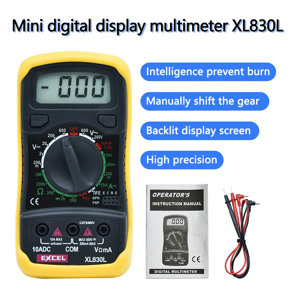 Миниатюрный цифровой мультиметр Keyestudio XL830L полностью портативный ЖК-цифровой