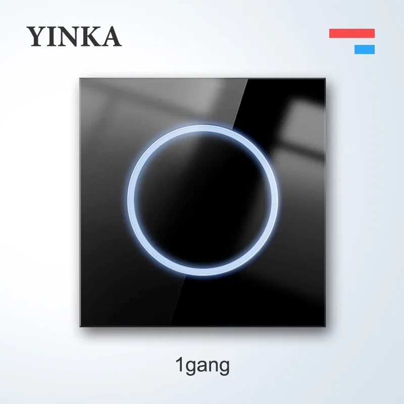 

YINKA выключатели для дома, круглые, стеклянные, белые