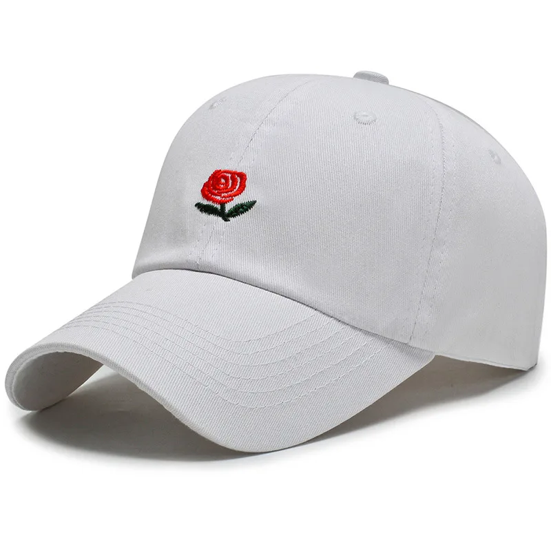 

Unisex Rose Embroidery Outdoor Sports Cap Comfortable Breathable Travel Sun Visor Baseball Cap Rapper Street Hip Pop Hats Gorras