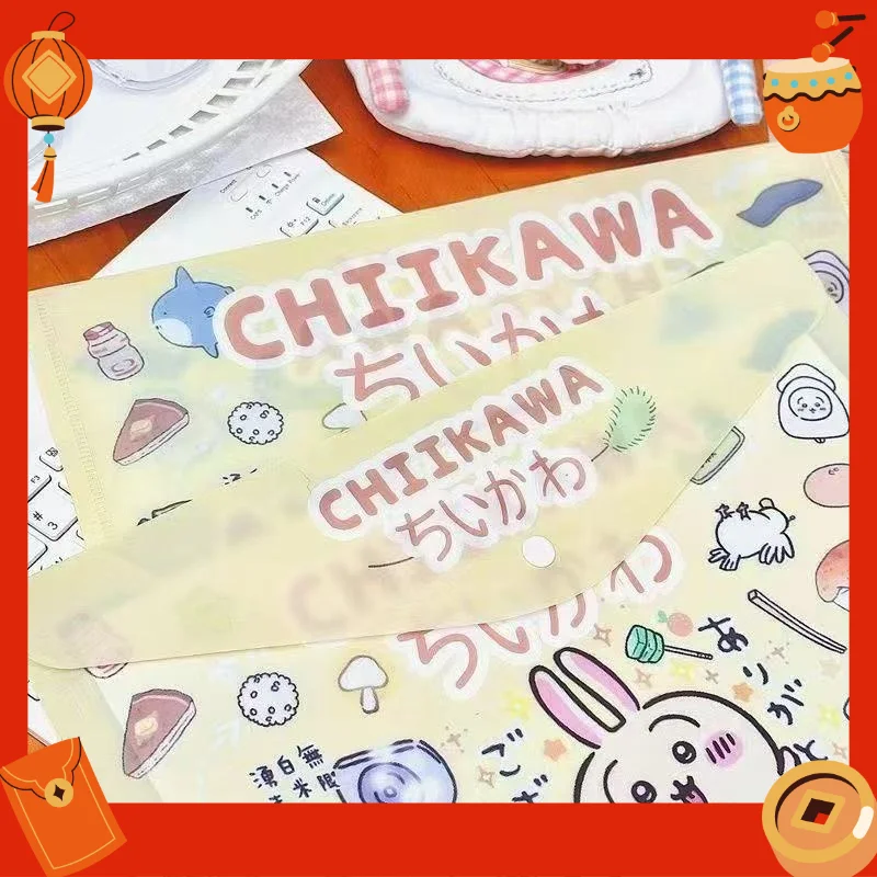 Фото Папка для документов Chiikawa Hachiware Usagi Kawaii в стиле аниме, формат А4, большая вместимость, для хранения студенческих работ и документов, с зажимом №4