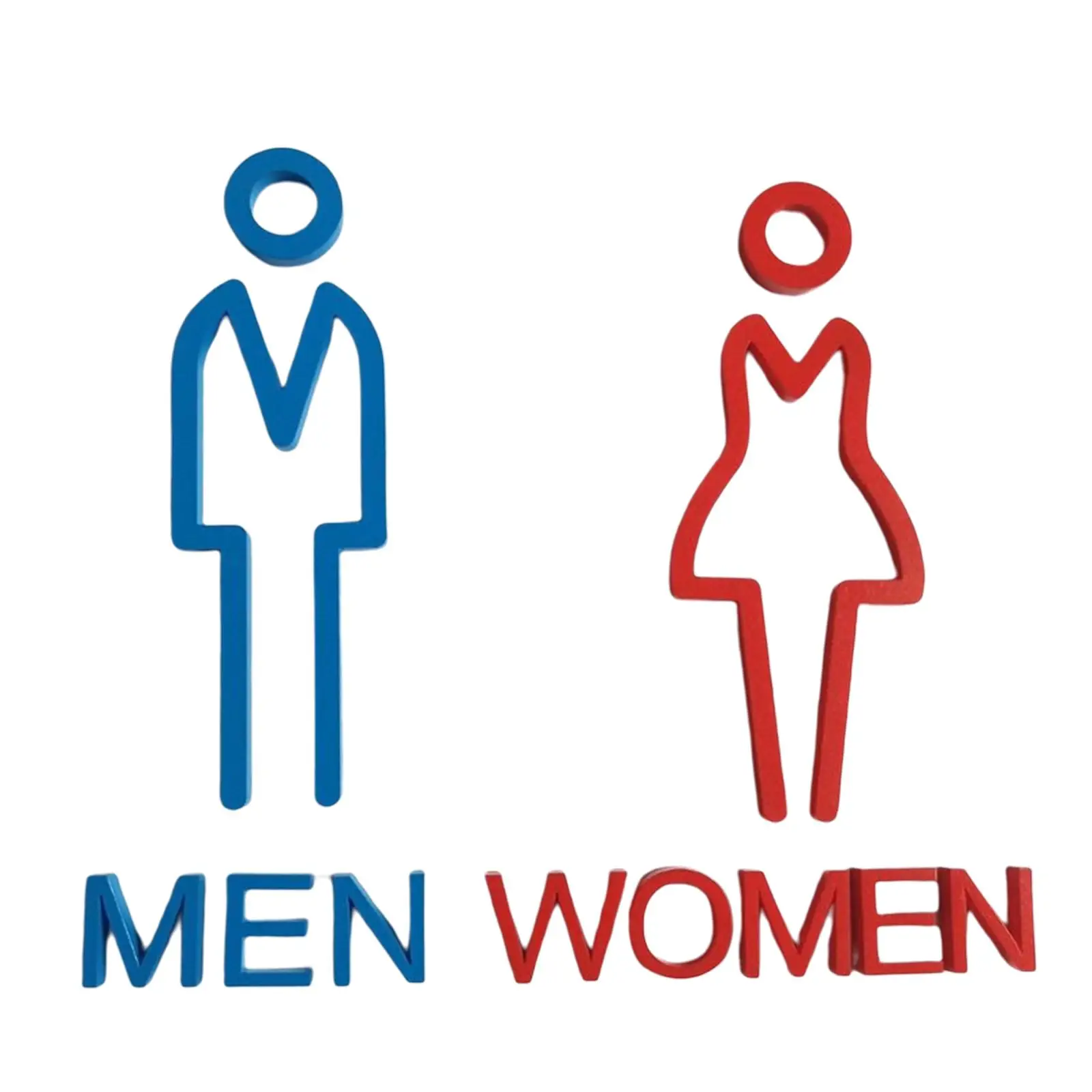 

Universal Acrylic Toilet Symbol Adhesive Backed Men Women Sign Door Sticker Smooth Surface