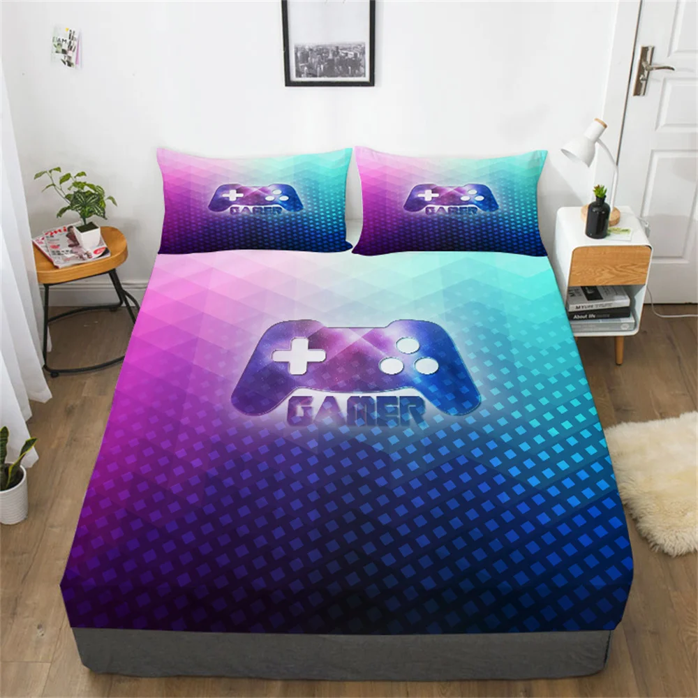 

Game 3D Comforter Bedding Set Teens Children Twin Bed Sets Home Bedclothes Cotton Fitted Sheets Suit Bedspreads Queen Sheet