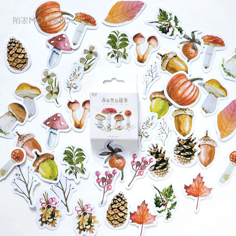 

46Pcs/box NewThe Story In The Forest Paper Label Stickers Decoration DIY Scrapbook Sticker Stationery