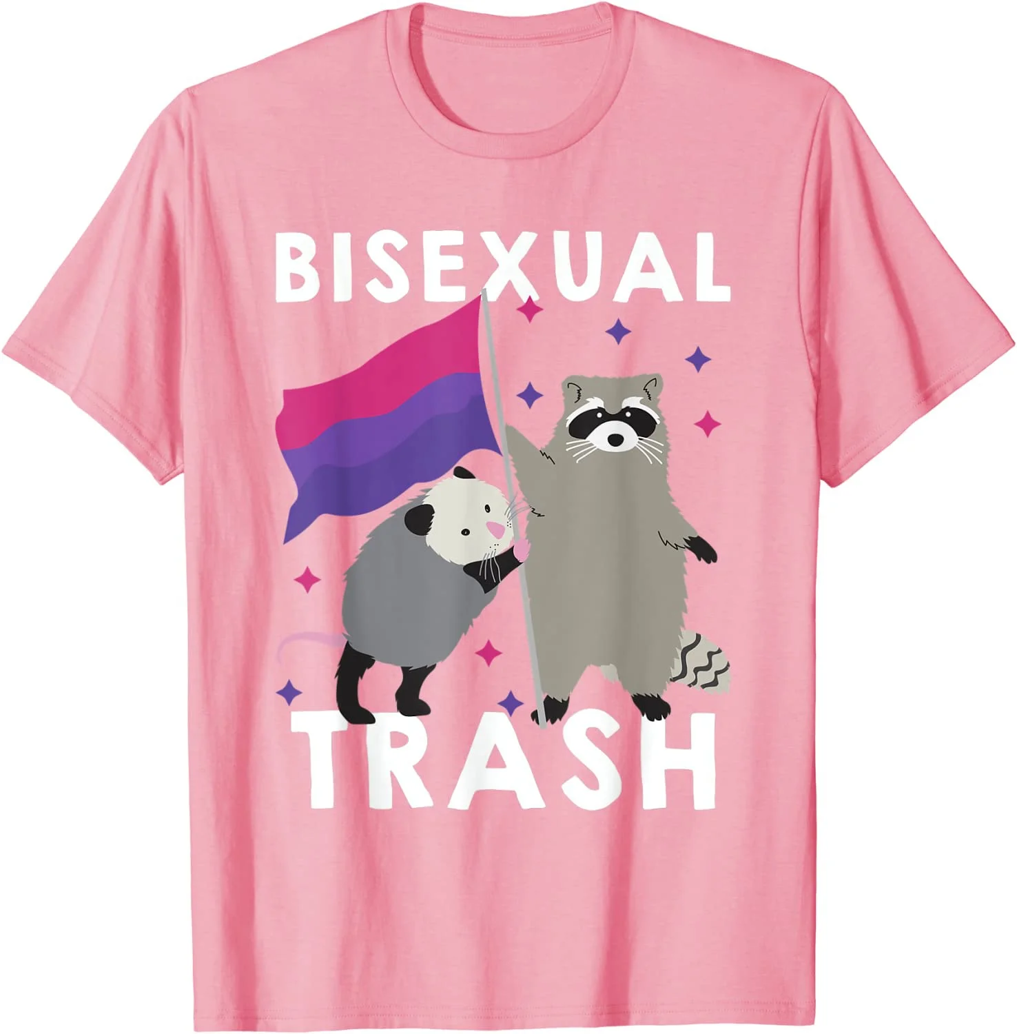 Бисексуальная мусорная рубашка гордость Радуга енот Possum футболка |