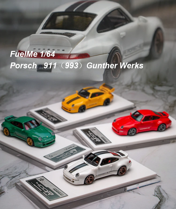 Fuelme 1:64 For Gunther Werks 993 911 Limited to 999 Units Resin Metal Static Car Model Toy Gift