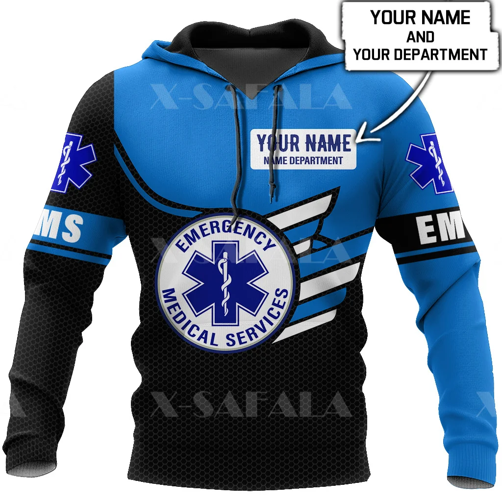 

EMS EMT Physical Therapy Nurse Hoodie Man Female Zipper Pullover Sweatshirt Hooded Jersey Streetwear Tracksuits-9