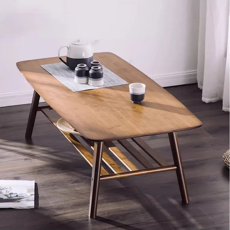 

Bamboo Storage Coffee Table Living Room Party Auxiliary Desk Coffee Tables Center Salon Table Basse Relevable Luxury Accessories