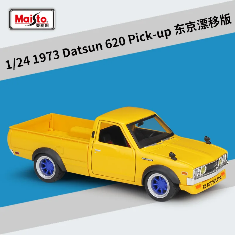 

Maisto 1:24 1973 Datsun 620 Pick-up Drift version Mustang Roadster Simulation Alloy Car Model collection gift toy B10