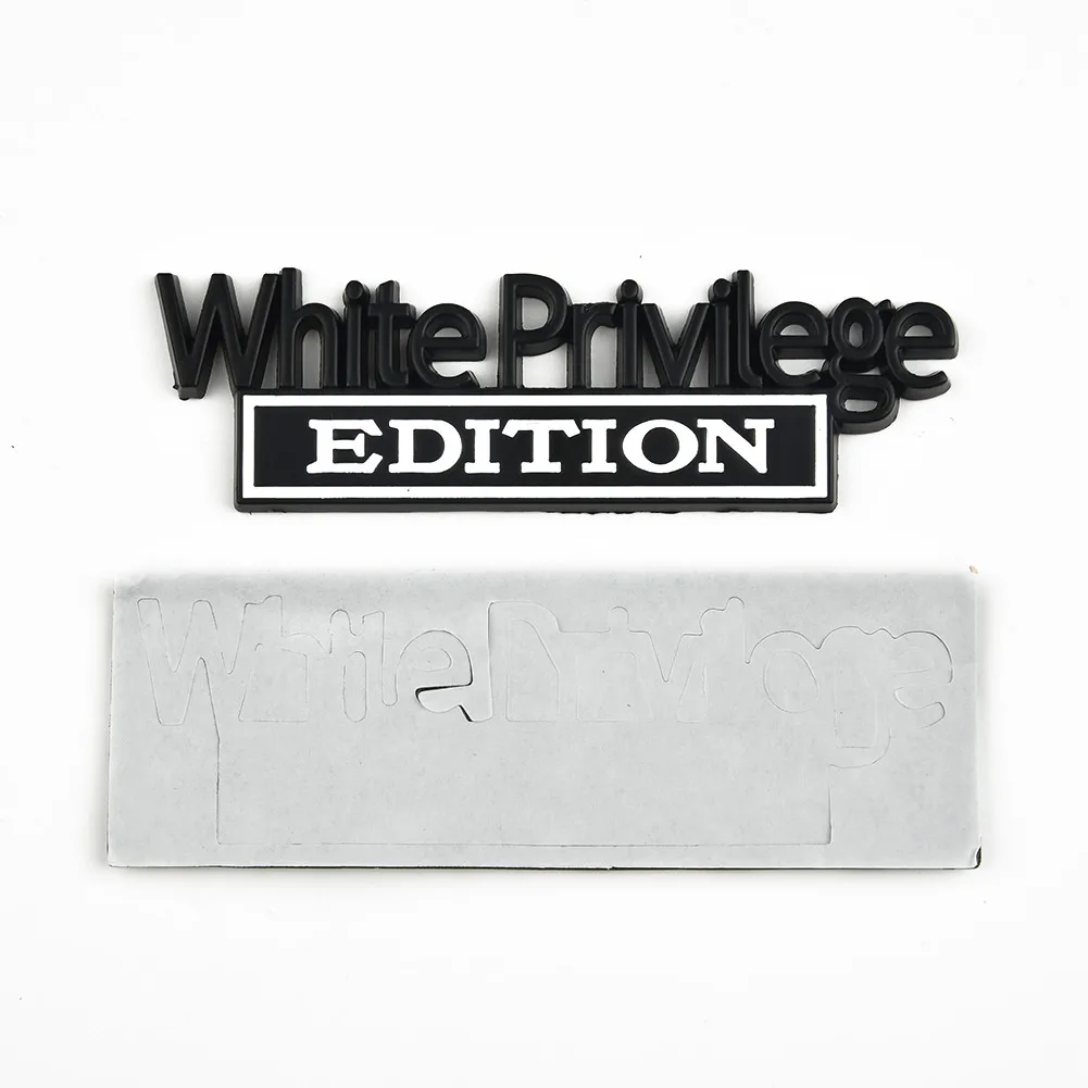 

Car Sticker White Privilege Edition Car Truck 3D Letter Fender Emblem Badge Sticker Decal Decorate Your Car Charming Luxury Vivi