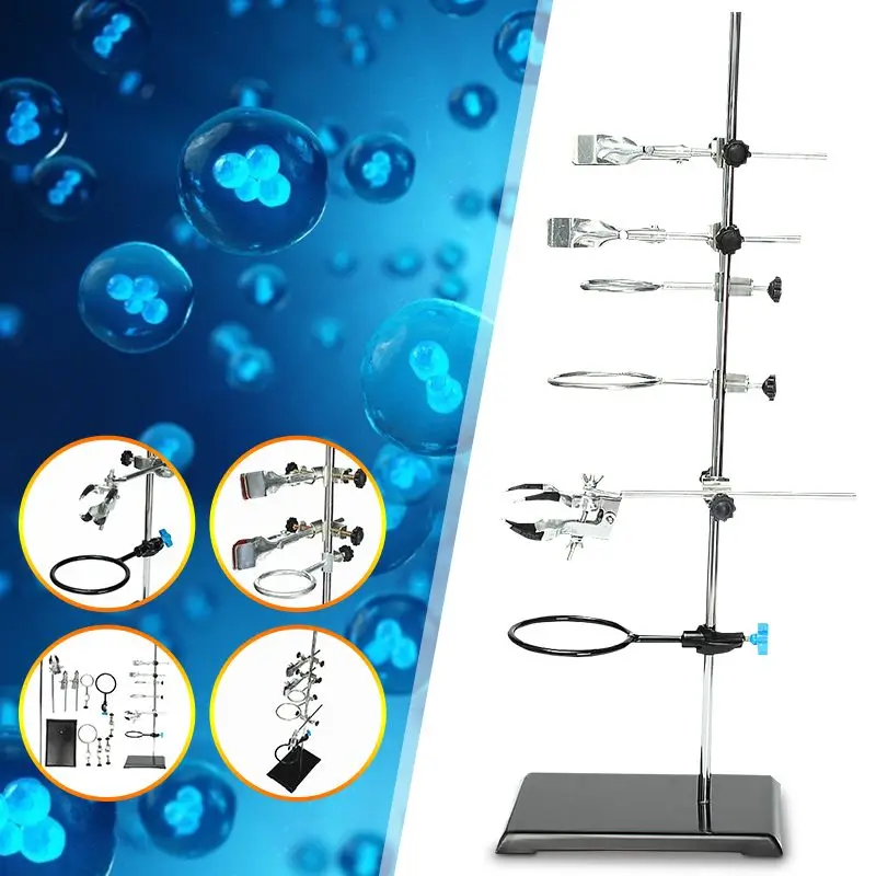 

Kicute Lab Stands Support and Laboratory Clamp Lab Clips Flask Clamp Condenser Clamp Stands 600mm School Laboratory Supplies
