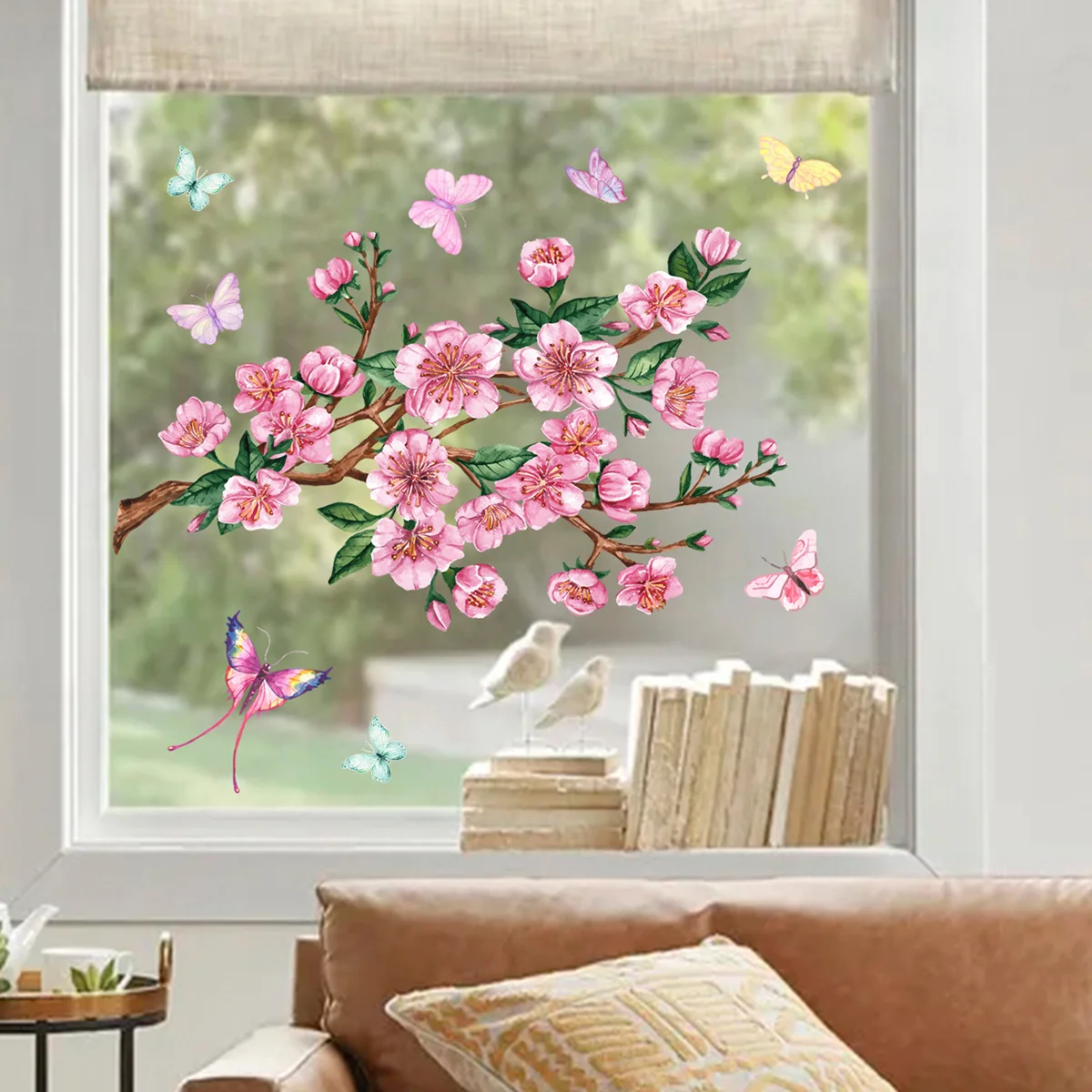 

Branch Plum Blossom Butterfly Chinese Wind Window Glass Electrostatic Sticker Visual Creative Simple Home Decor Painting