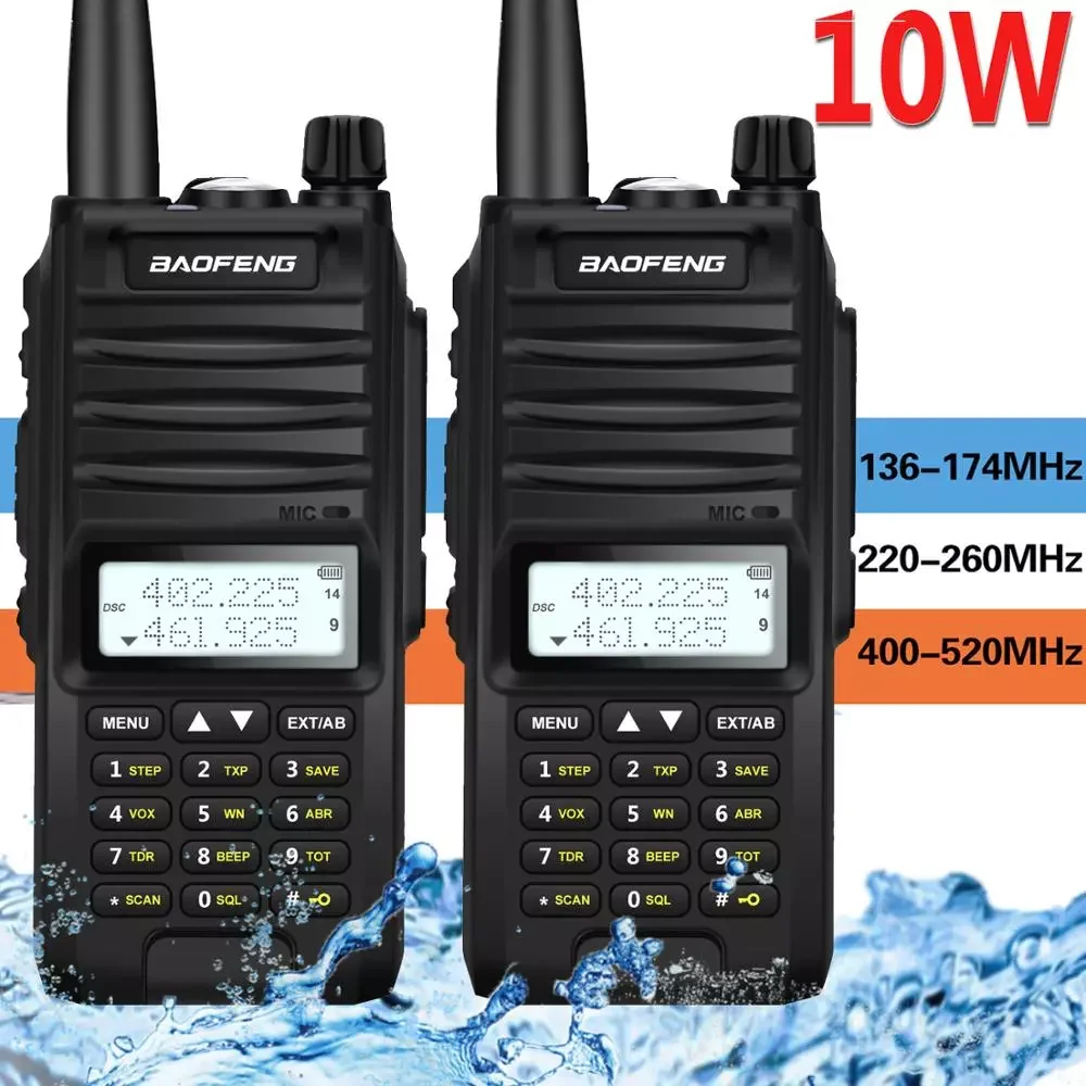 

2 шт., трехдиапазонная портативная рация, 4800 мАч, IP67
